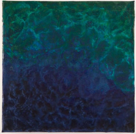 Still Waters, Psm. 23:2, Encaustic on Cradled Board, 12"x12"x1.5", 2015