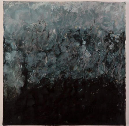 The Grave's Defeat, Psm. 49:15, Encaustic on Cradled Board, 12"x12"x1.5", 2015