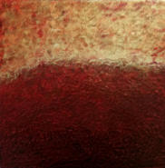 Redemption and the Blood, Encaustic on Cradled Board, 18"x18"x1.5", 2017