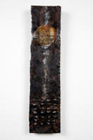 Rising Above, Encaustic and Found Object on Thai Bird's Nest Paper