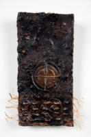 Secured, Encaustic and Found Object on Thai Bird's Nest Paper