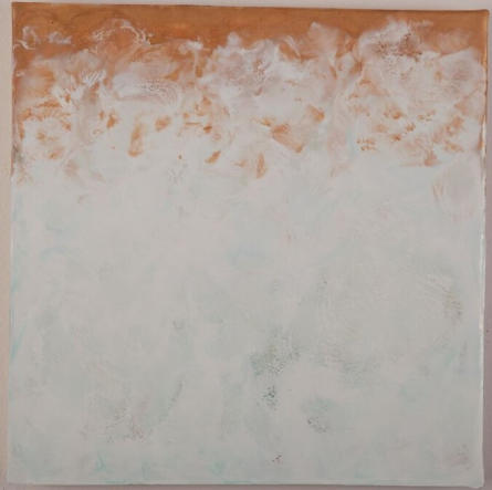 Glory in the Heavens, Psm. 8:1, Encaustic on Cradled Board, 12"x12"x1.5", 2015