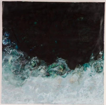 His Secret Place, Psm. 18:11, Encaustic on Cradled Board, 12"x12"x1.5", 2015
