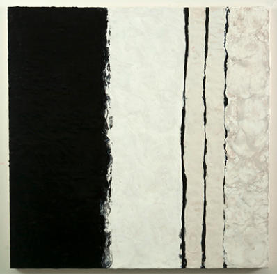 Interstice - Monochrome I, Encaustic on Cradled Board, 36"x36", 2014