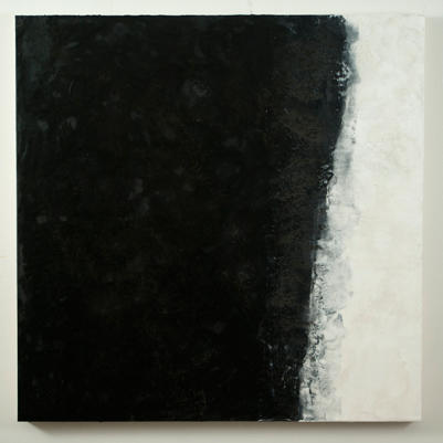 Interstice - Monochrome VI, Encaustic and Graphite Powder on Cradled Board, 36"x36", 2014