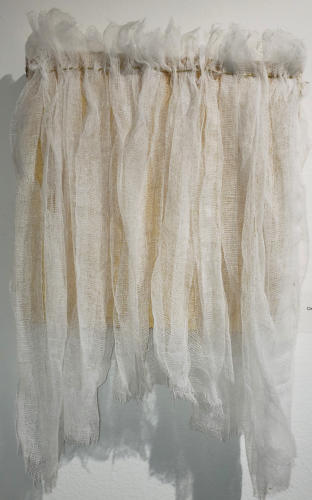 Crucifixion Meditation 9, Mixed Media and Fiber on Canvas, 17'' X 12'' X 1.5'', 2019