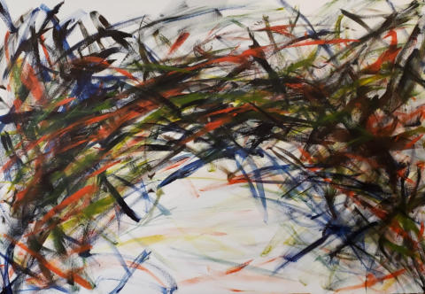 Stirring 14, acrylic on canvas, 40" X 60" X 1.5", 2020