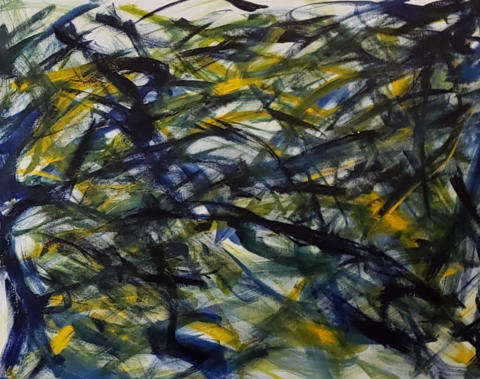 Stirring 15, acrylic on canvas, 36" X 48" X 1.5", 2020