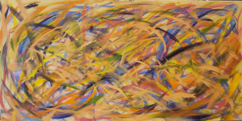 Stirring 19, acrylic on canvas, 30" X 60" X 1.5", 2020